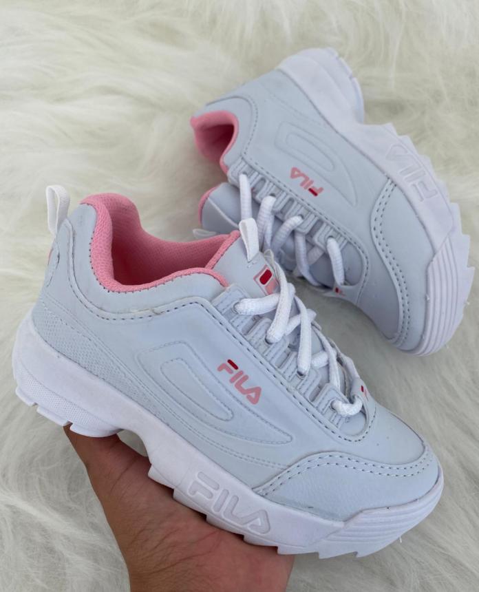 TENIS FILA JUVENIL BRANCO/ROSA 382-25-1 - MX Vendas Online