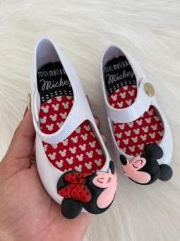 SAPATILHA BABY BEIJO MICKEY MINIE BRANCA - Código 1149-1