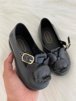 SAPATINHO BABY FECHADO CABEÇÃO MICKEY MINIE PRETO - Código 1158-1