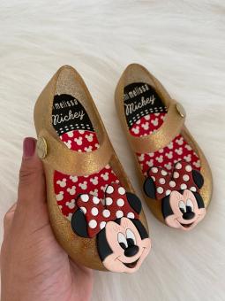 SAPATILHA BABY CARINHA MINIE DOURADA - Código 1159-1