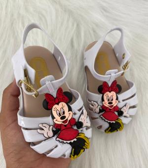 SANDALIA ARANHA REDONDA BABY  CORPINHO MINIE BRANCA - Código 1241-1