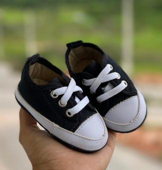 TENIS BABY RN PRETO/BRANCO - Código 1379-1