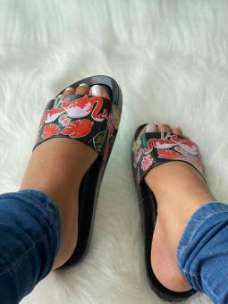 BEACH ADULTO PRETO FLAMINGO - Código 1442-1