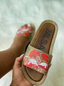 BEACH ADULTO FLAMINGO DOURADO - Código 1445-1