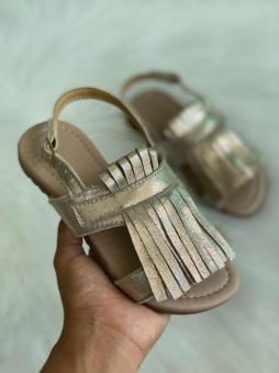 SANDALIA JUVENIL FRANJINHA DOURADO - Código 1481-1