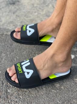 CHINELO ADULTO CONFORT FILA PRETO/VERDE - Código 1490-1