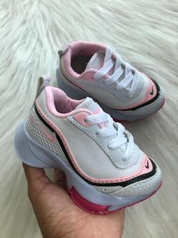 TENIS BABY NIKE ZOOM MOLAS BRANCO/ROSA - Código 1599-1