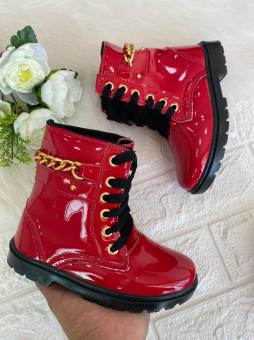 COTURNO JUVENIL VERNIZ CORRENTE VERMELHO - Código 1726-1