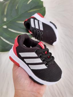 TENIS BABY ADIDAS RACE PRETO/VERMELHO - Código 1732-1