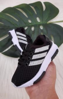 TENIS BABY ADIDAS RACE PRETO/BRANCO - Código 1733-1