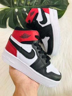 BOTINHA JUVENIL NIKE JORDAN AIR PRETO/VERMELHO - Código 1780-1