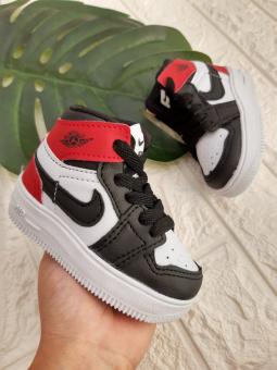 BOTINHA BABY NIKE JORDAN AIR CADARÇO BRANCO/VERMELHO - Código 1791-1