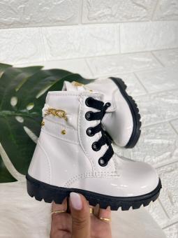 COTURNO BABY VERNIZ BRANCO CORRENTE ALTINHO - Código 2125-1