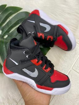 BOTINHA JUVENIL NIKE MONSTER PRETO/VERMELHO - Código 2278-1