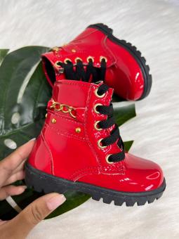 COTURNO BABY VERNIZ VERMELHO CORRENTE ALTINHO - Código 2388-1