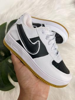 TENIS AIRFORCE JUVENIL BICOLOR BRANCO/PTO - Código 2472-1