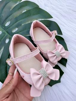 SAPATILHA BABY LACO BRILHO ROSA BEBE - Código 2550-1