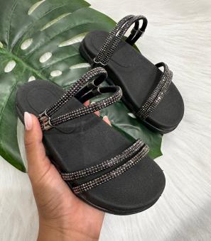 PAPETE JUVENIL STRASS GLITER PRETO - Código 2583-1