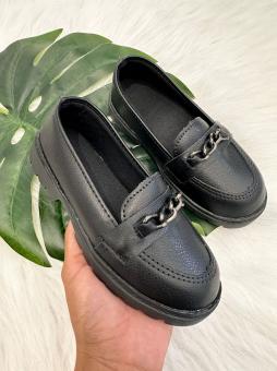 SAPATINHO JUVENIL PRETO FOSCO CORRENTE - Código 2591-1