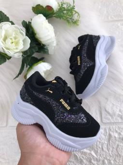 PUMA BABY GLITER PRETO - Código 356-1