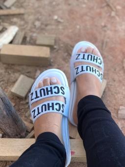 CHINELO 2 TIRAS SCHUTZ ADULTO BRANCO - Código 712-1