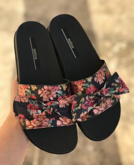 BEACH ADULTO LACO FLORAL PRETO SECO - Código 861-1