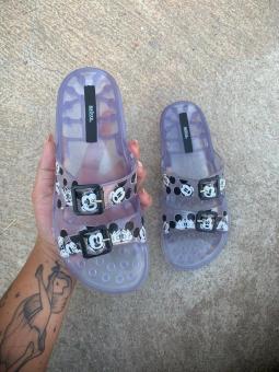 CHINELO 2 FIVELAS MICKEY TRANSPARENTE - Código 972-1
