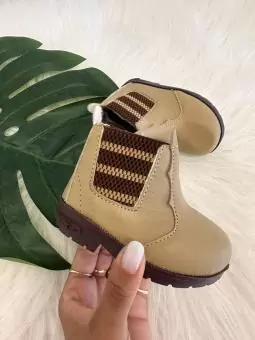 COTURNO BABY BOTINA COUTRY BEGE - Código 2641-1